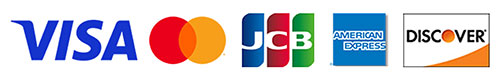 クレジットカード利用可能　VISA・Mastercard・JCB・American Express・Discover